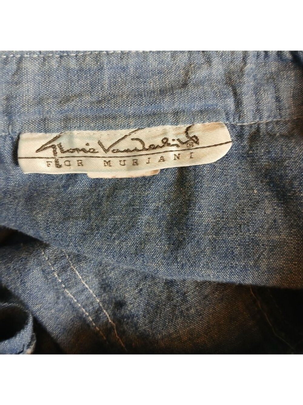 VTG Gloria Vanderbilt Murjani Medium Denim Short-Sleeve Shirt Snap Pocket #D-41 - Picture 3 of 6